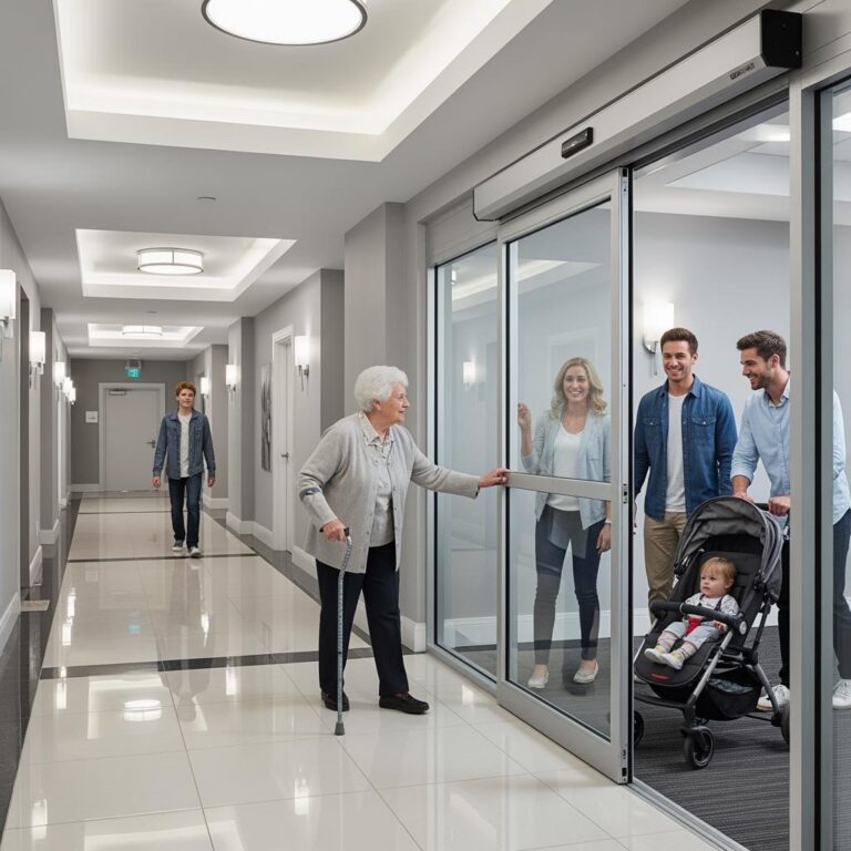 Automatic entry double doors for New York condos and co-op buildings